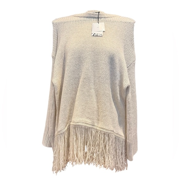 Zara Sweaters - NWT From Zara wool fringe oversize tunic sweater